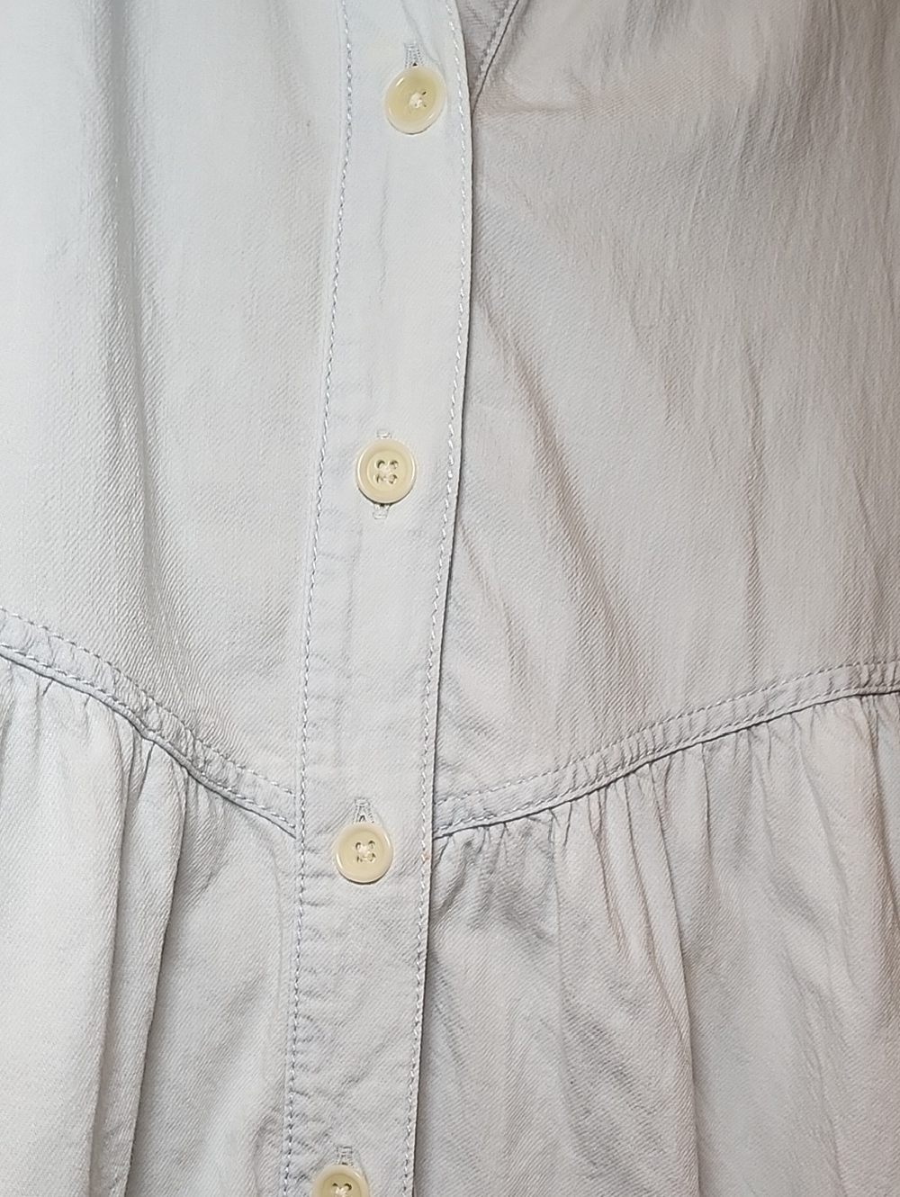 Pact Denim Chambray Shirt Dress 100% Organic Cotton Mini Button Down Size S - Picture 9 of 16